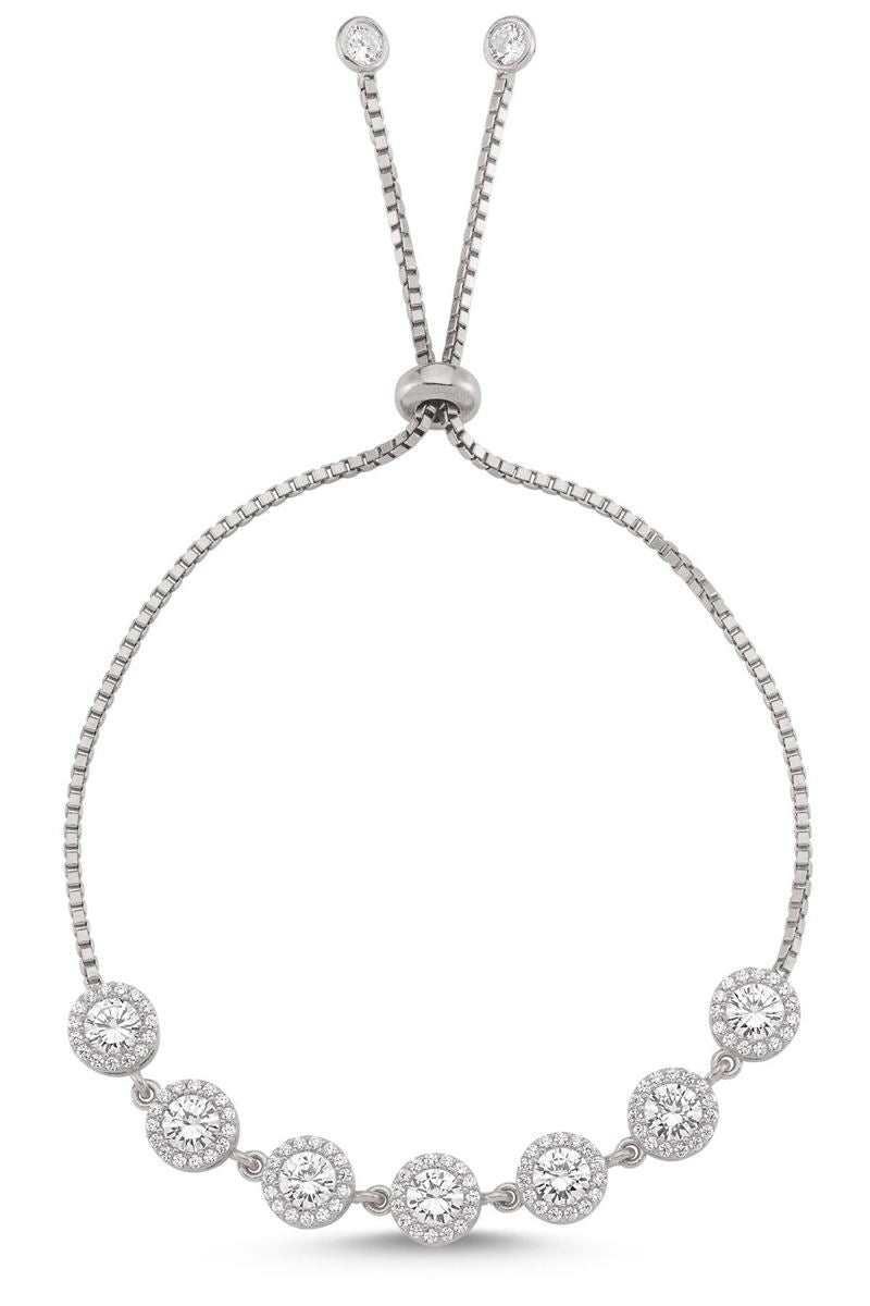 Taki | Silver Bracelet with Imitation Diamond Stones - TryAladdin