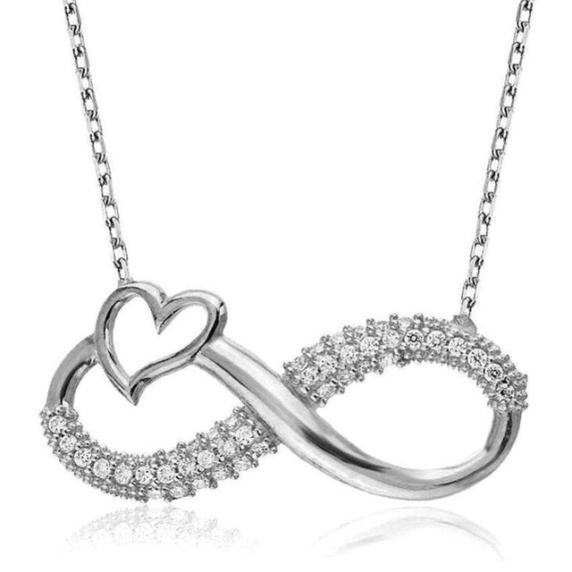 Taki | Silver Heart Infinity Necklace Eternal Love Necklace Valentine Gift - TryAladdin