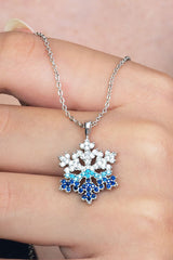 Taki | Silver Plated Transitive Colorful Stone Snowflake Necklace - TryAladdin