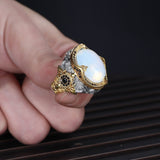 Tesbihevim | Moonstone Silver Ring for Men - TryAladdin