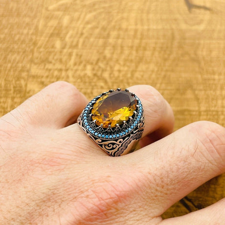 Unique Handmade Multi - Color Zultanite Stone Men's Ring - TryAladdin