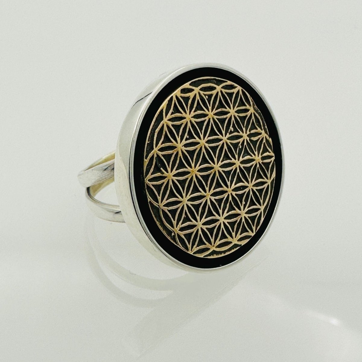 Unisex Flower Of Life Silver Ring - TryAladdin