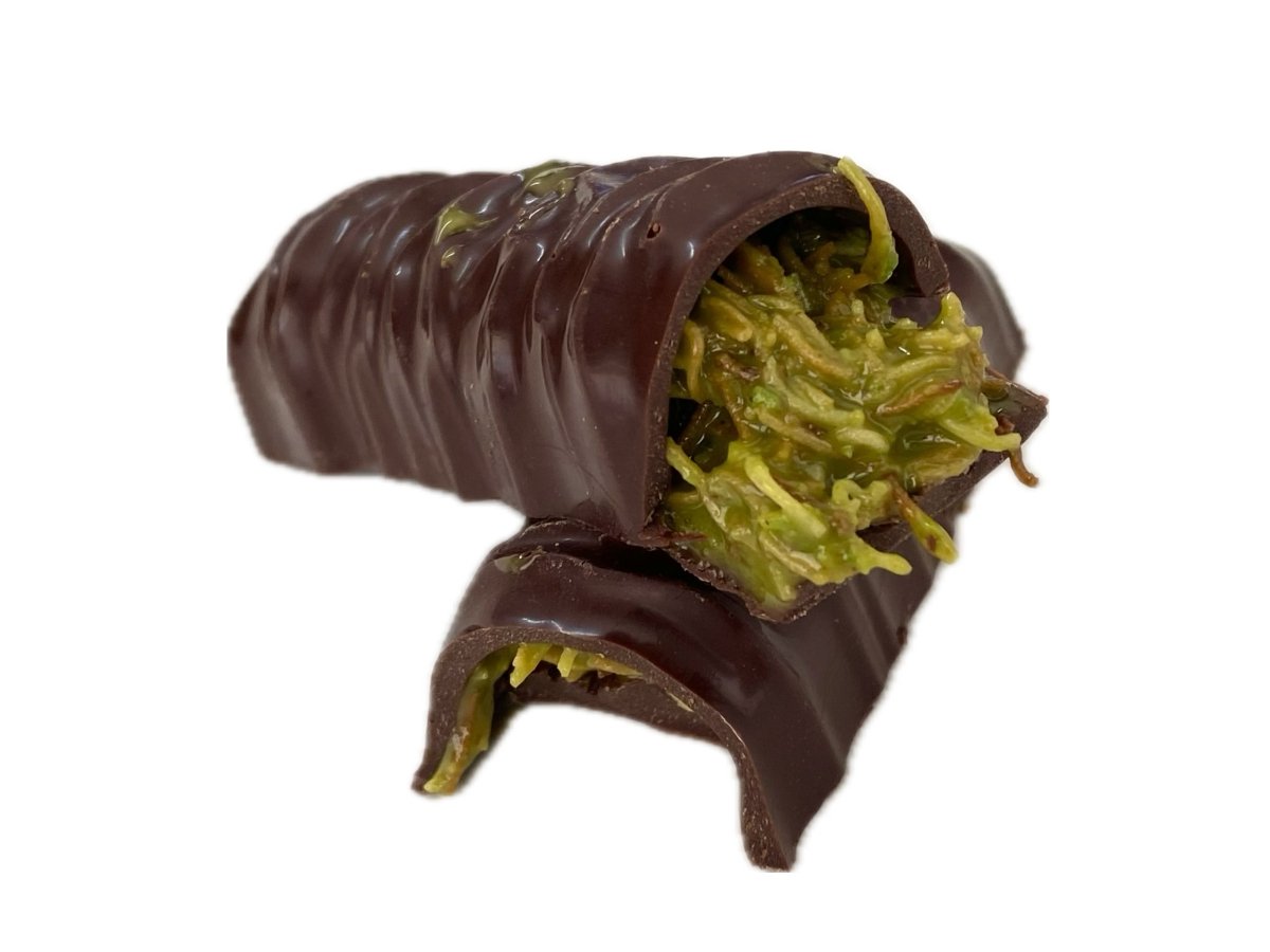 Vegan Bitter Dubai Chocolate – %70 Bitter Chocolate with Pistachio, Kadayif and Tahini (42g) - TryAladdin