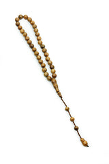 Wild Thistle Wood Sphere Cut Prayer Beads - 33 Beads - 10 MM - TryAladdin