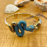 Women's Adjustable Snake Head Turquoise Bracelet - TryAladdin