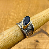 Women's Blue Sapphire Silver Ring - TryAladdin