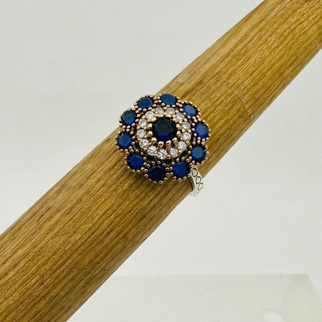 Women's Blue Sapphire Silver Ring - TryAladdin