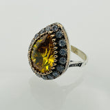 Women's Citrine Silver Ring - TryAladdin