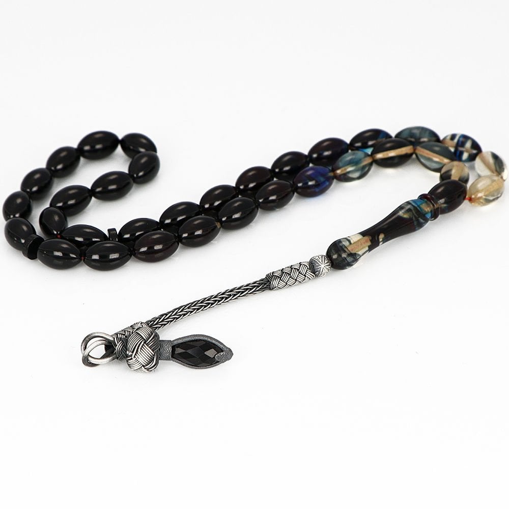 Tesbihevim | Amber Tasbih with Silver Kazaz Tassel - TryAladdin