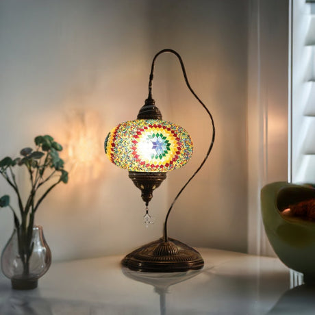 HND Handicraft | Handmade Swan Neck Mosaic Lamp - TryAladdin