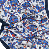 Lale Elegant Silk Scarf in Blue, Red & Cream - TryAladdin