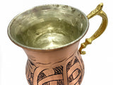 Lavina | Copper Cup with Black Line Pattern (10 cm) - TryAladdin