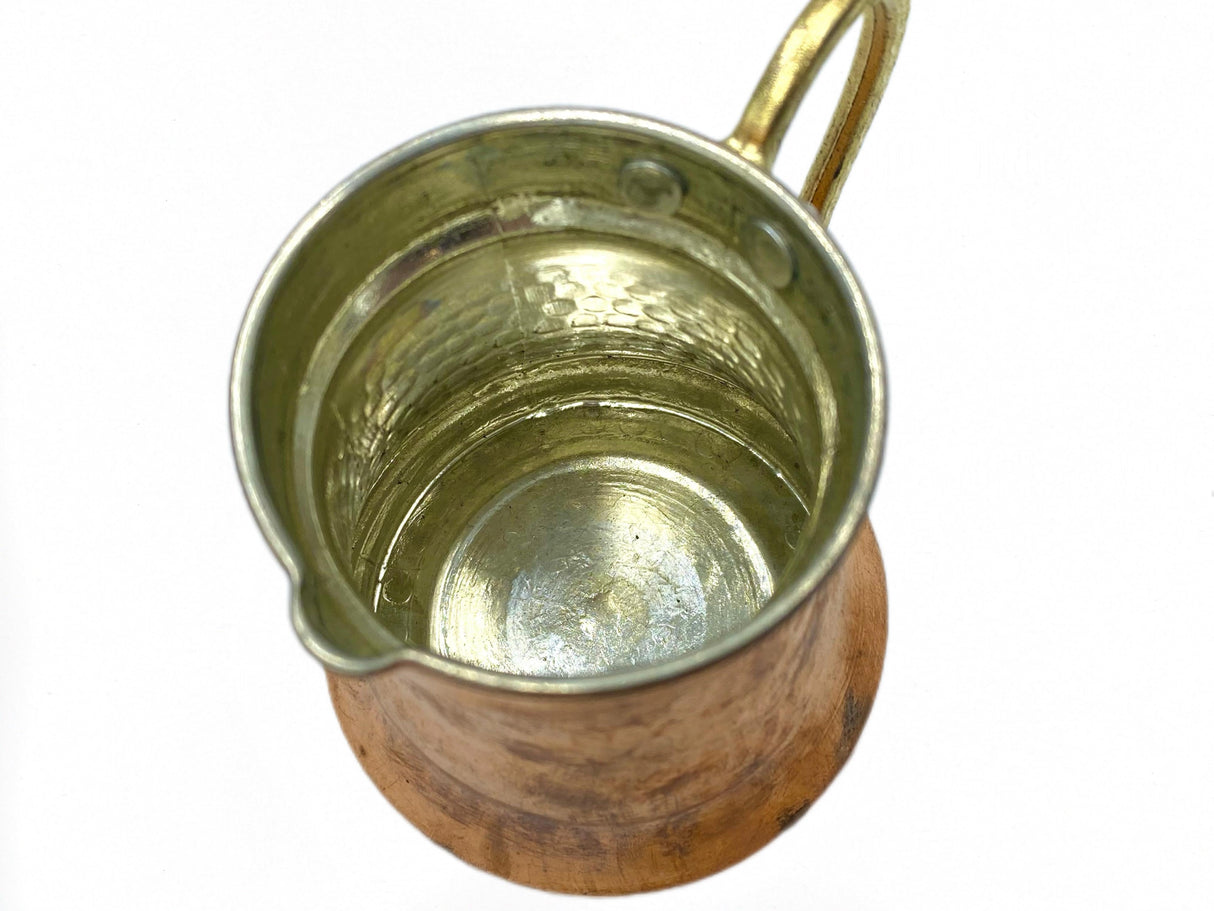 Lavina | Copper Cup with Golden Handle (7.5 cm) - TryAladdin