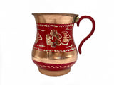 Lavina | Red Copper Cup with Flower Design (9.5 cm) - TryAladdin