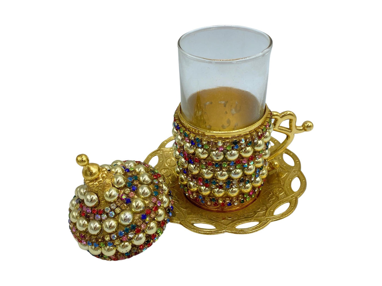 Lavina | Turkish Tea Cup with Pearl Design - TryAladdin