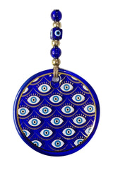 Nazar Bead Glass Wall Ornament with Gilded Eyes Motif - TryAladdin