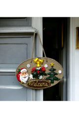 Welcome Printed Santa Claus Handmade Christmas Door Ornament - TryAladdin