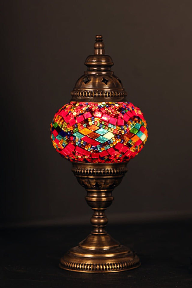 HND Handicraft | Handmade Glass Mosaic Small Desk Lamp, Mosaic Colors - TryAladdin