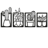 NR Dizayn | Cactus Set of 4 Metal Wall Art - TryAladdin