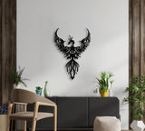 NR Dizayn | Phoenix Motif Metal Wall Art - TryAladdin