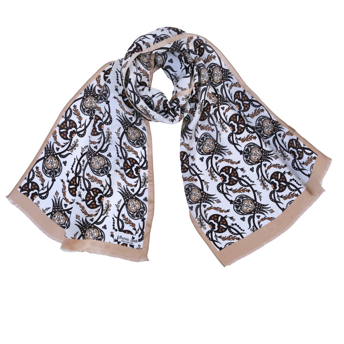 Sirali Lale Breathable Silk Scarf in Tumbleweed Brown Color - TryAladdin