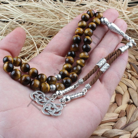 Tesbihevim | Spherical Cut Tiger's Eye Stone Tasbih - TryAladdin